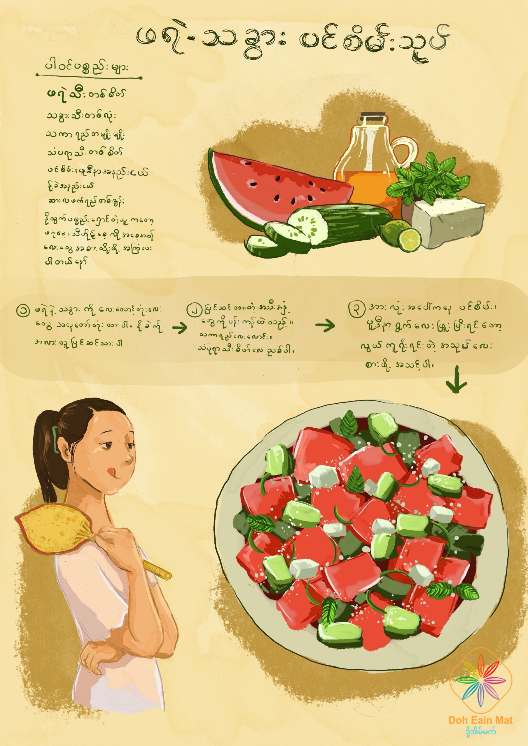 Watermelon-Cucumber Basil Salad-2