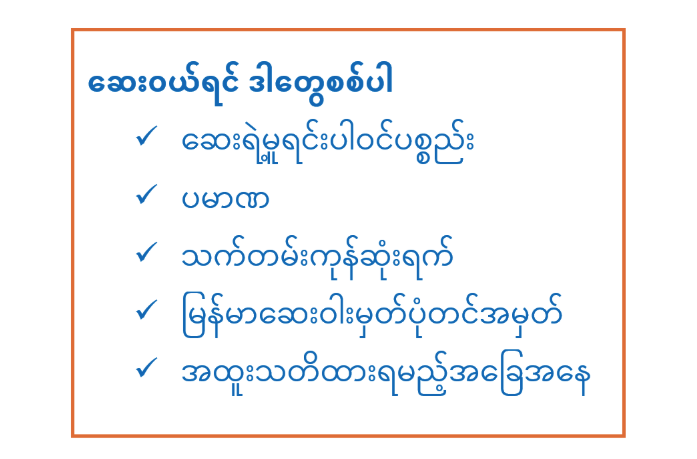  စစ်ဆေးသင့်သောအချက်များ